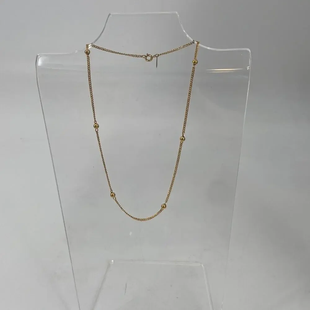 Monet gold tone beaded chain choker 14 inch necklace